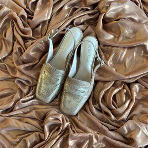 Diba True All Ure Metallic Suede Sling Back Heel